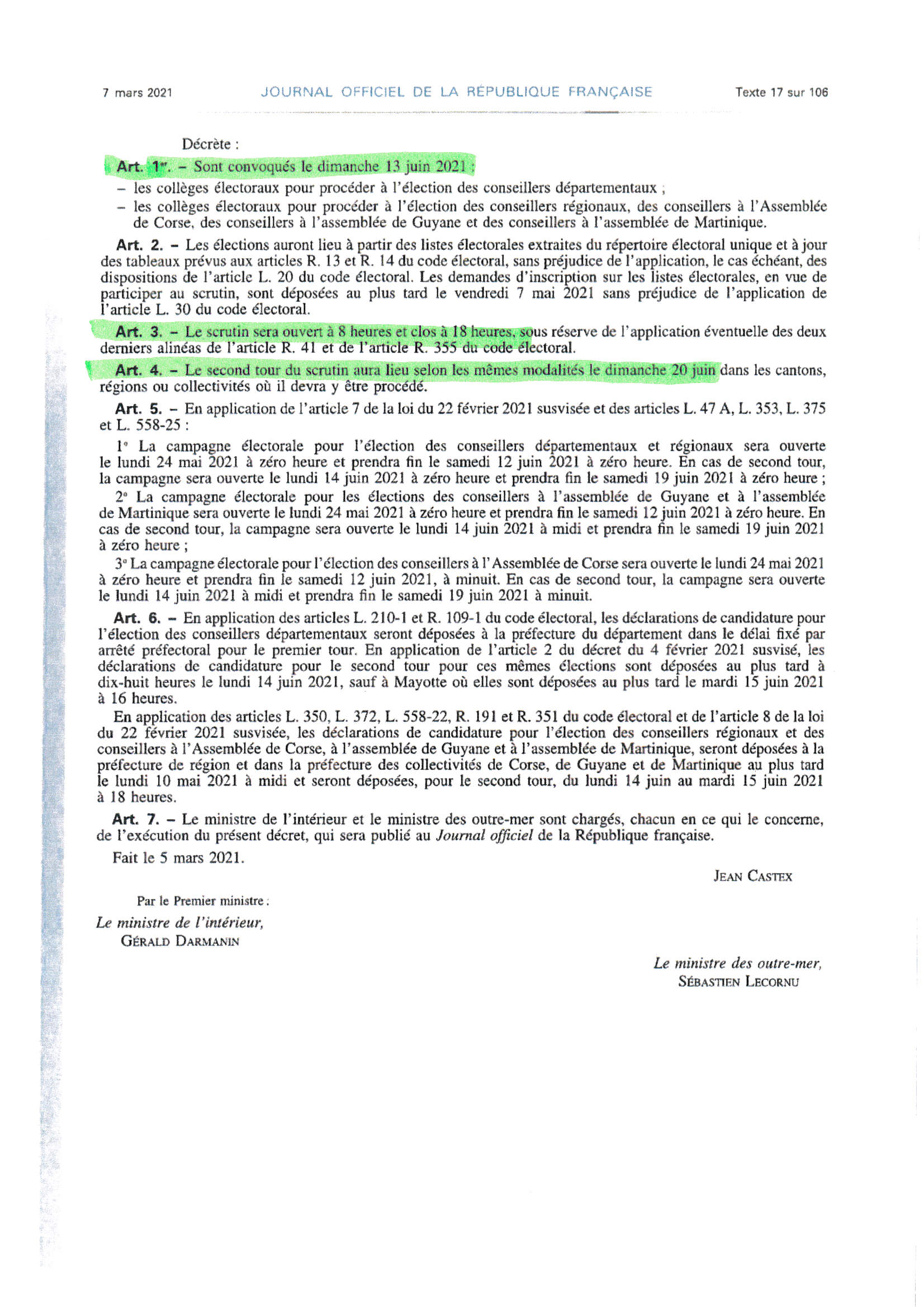 decret convoc electeurs 2