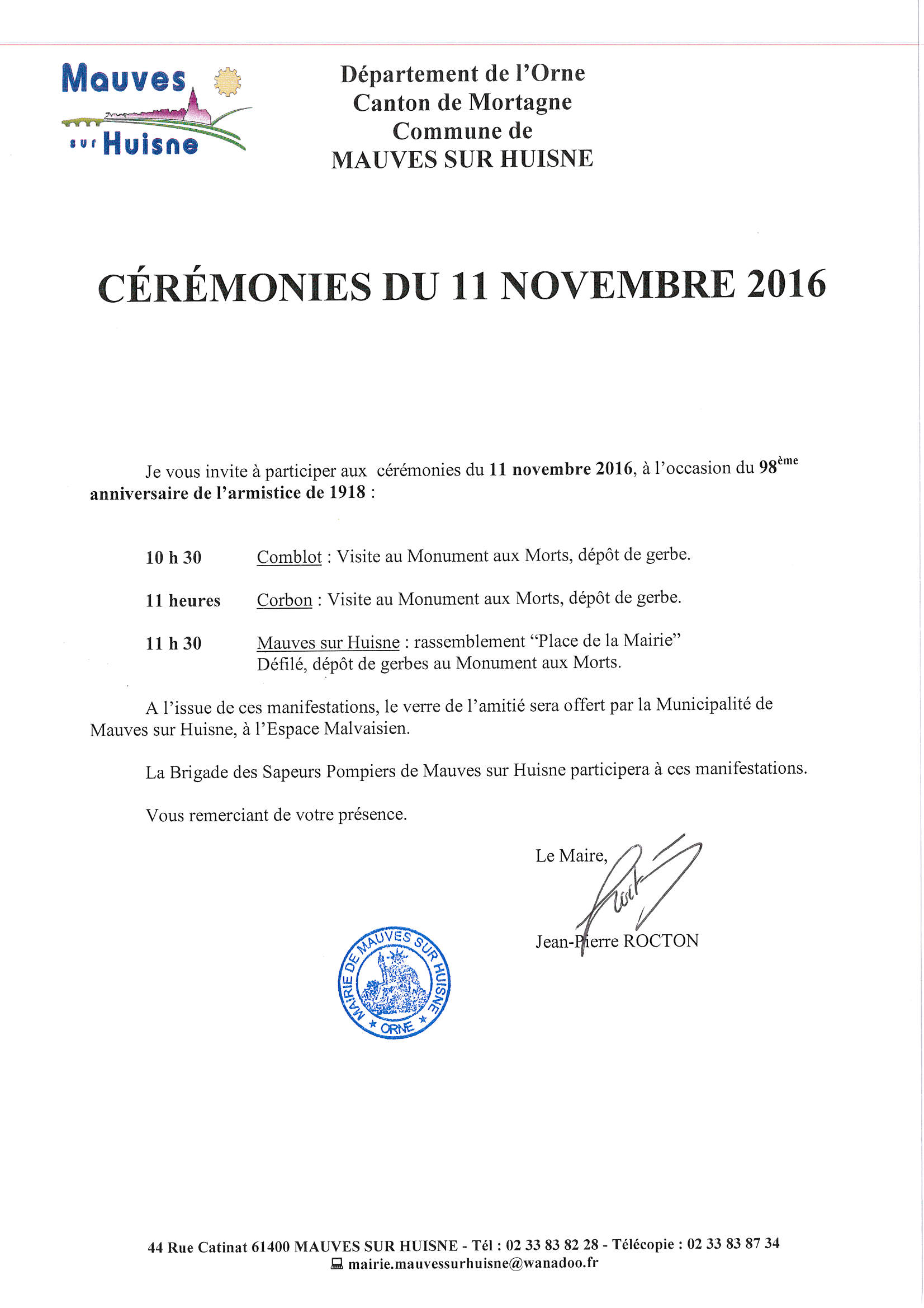 11 NOVEMBRE 2016