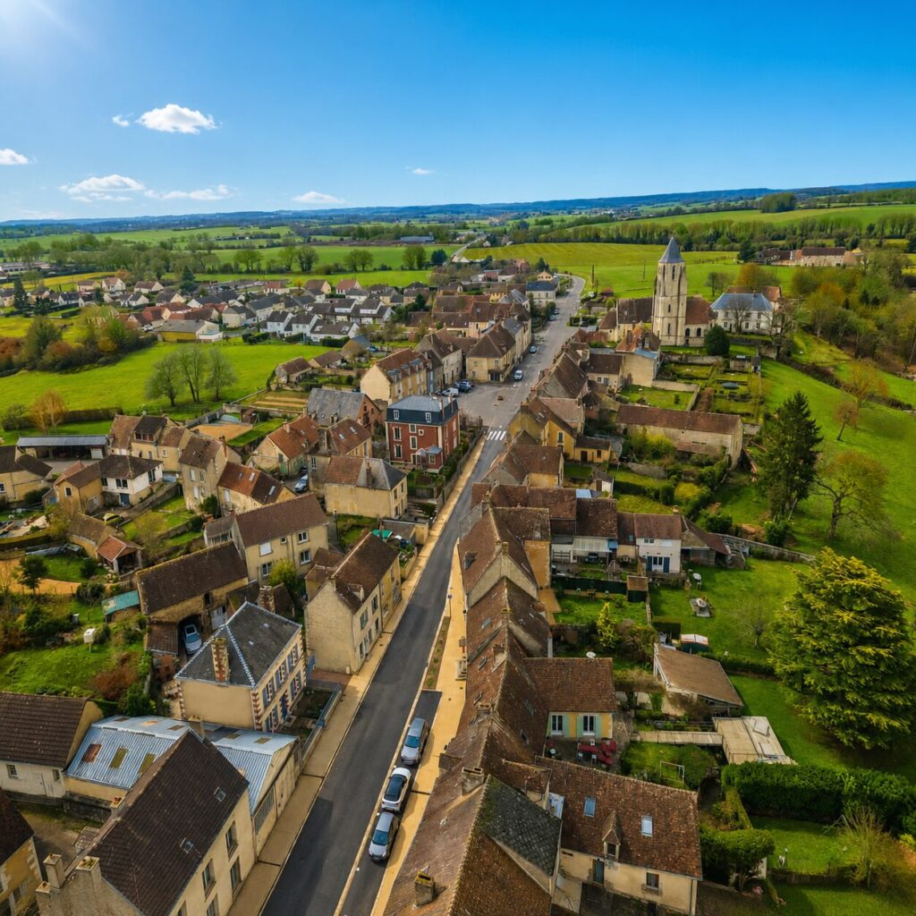 Vue du haut de la rue Catinat - Mauves-sur-Huisne