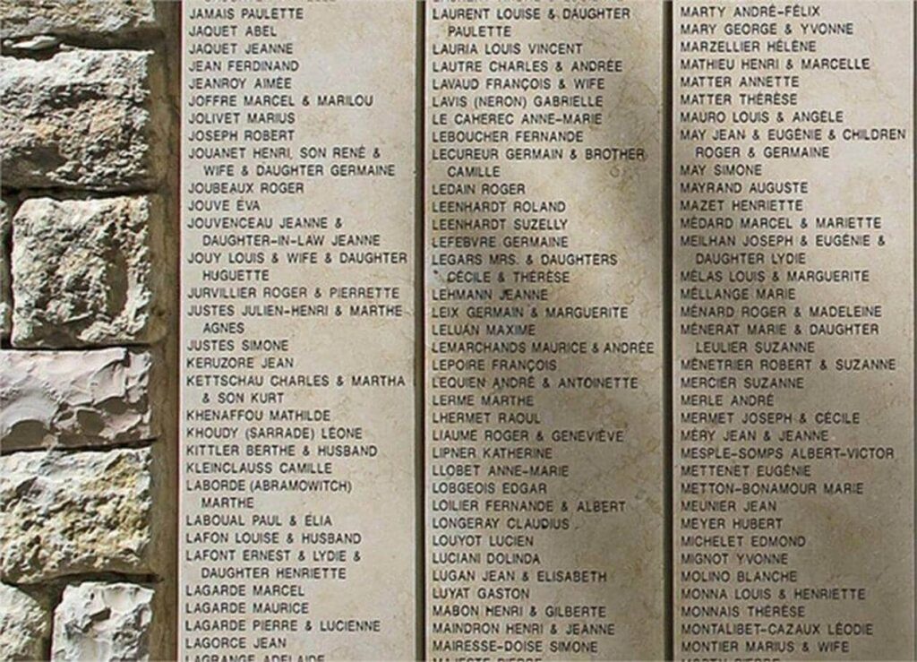 Mur des Justes parmi les nations à Jérusalem