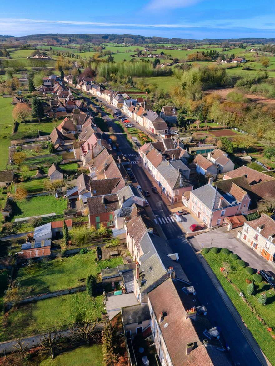 Vue aérienne du bas de la rue Catinat