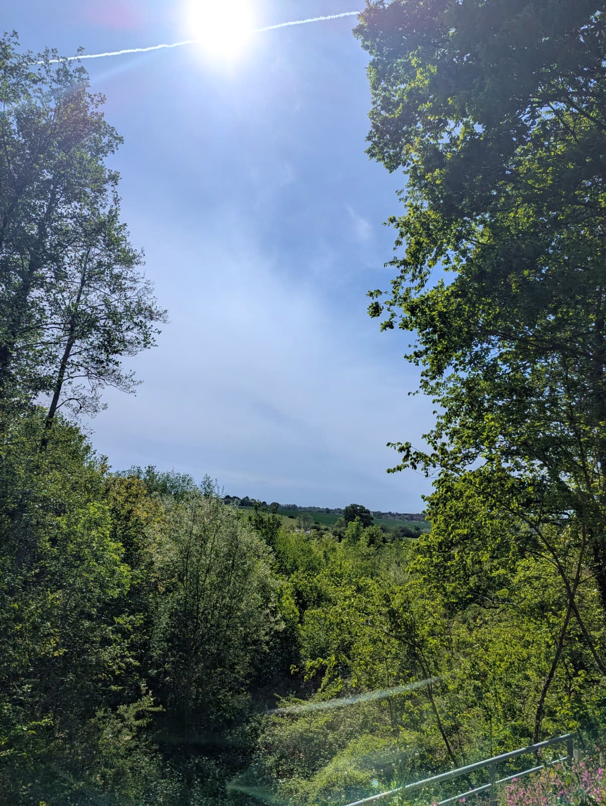 Vue depuis la voie verte à Mauves-sur-Huisne